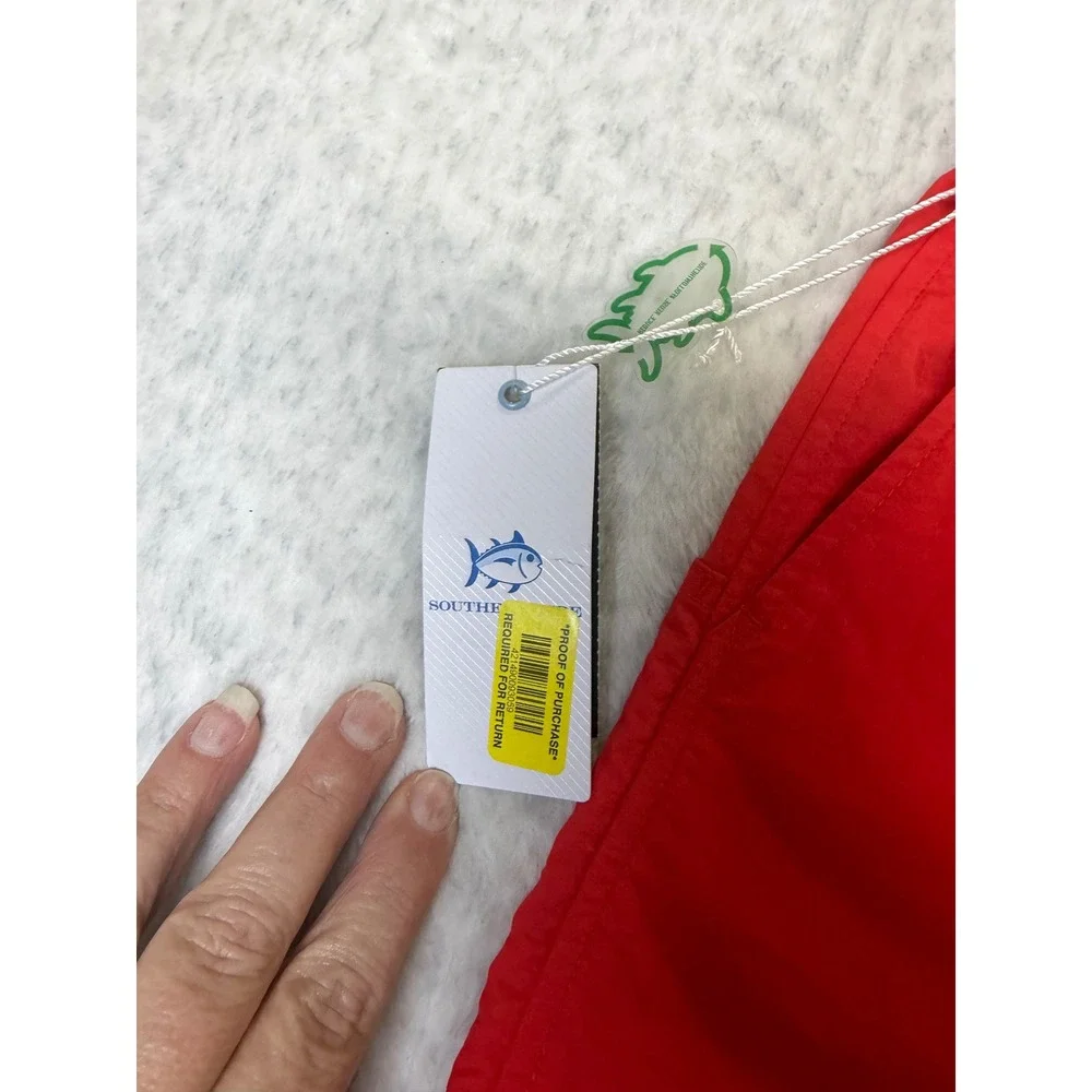 Southern Tide Boys Poppy Red Swim Trunks Shorts Size L 12/14 NWT 9040